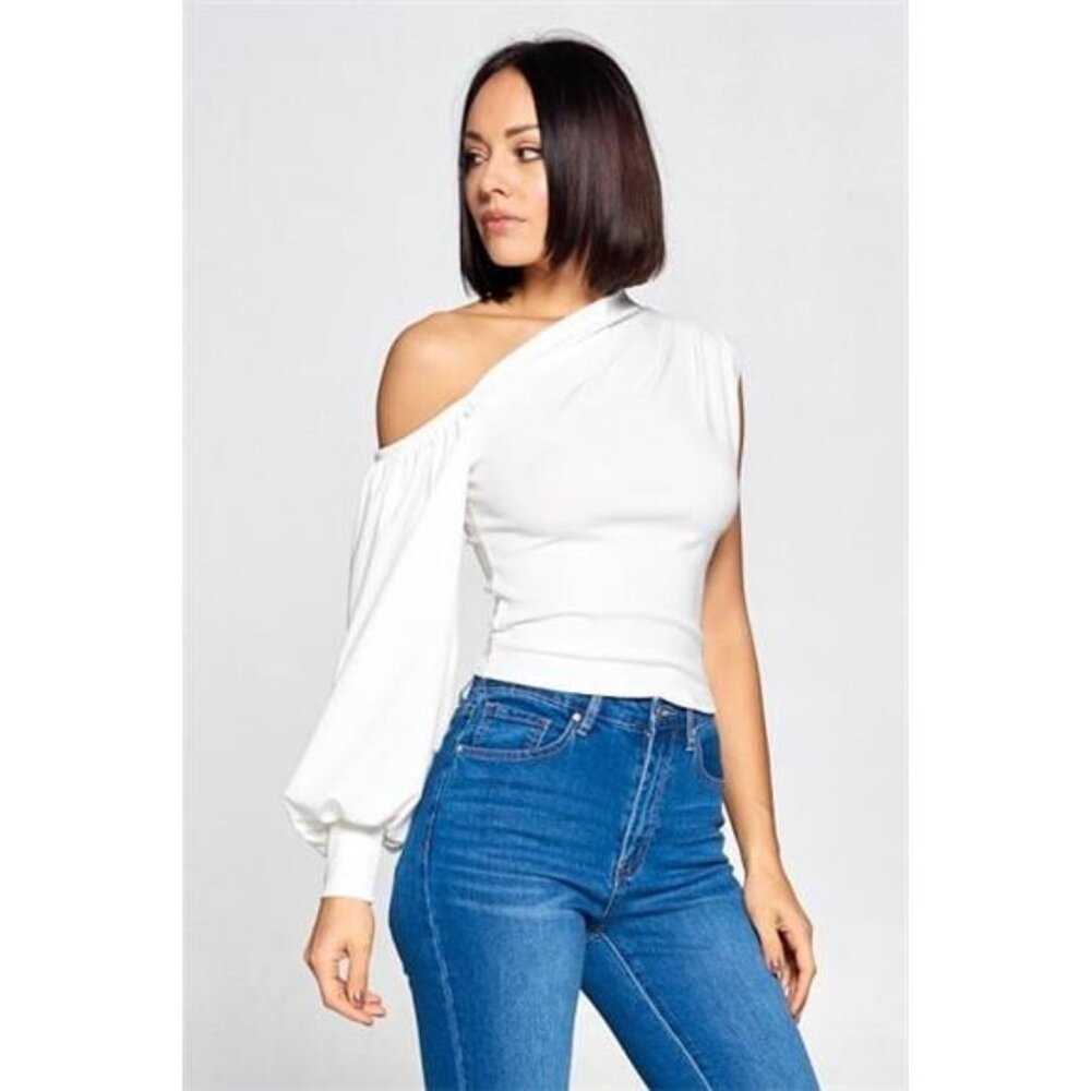 Ladies One Shoulder Top - Picture 3 of 6